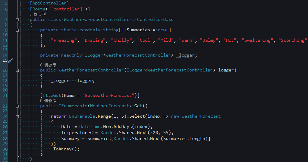 default generated code