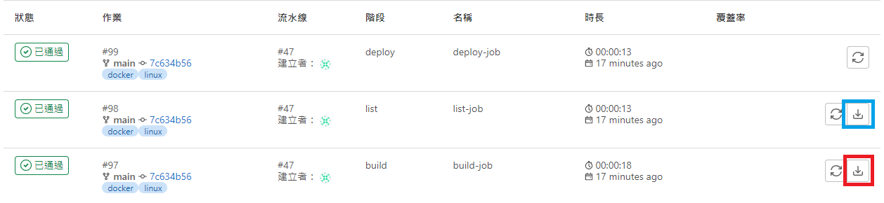 gitlab artifact download interface