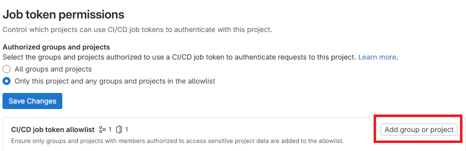 gitlab job token permissions