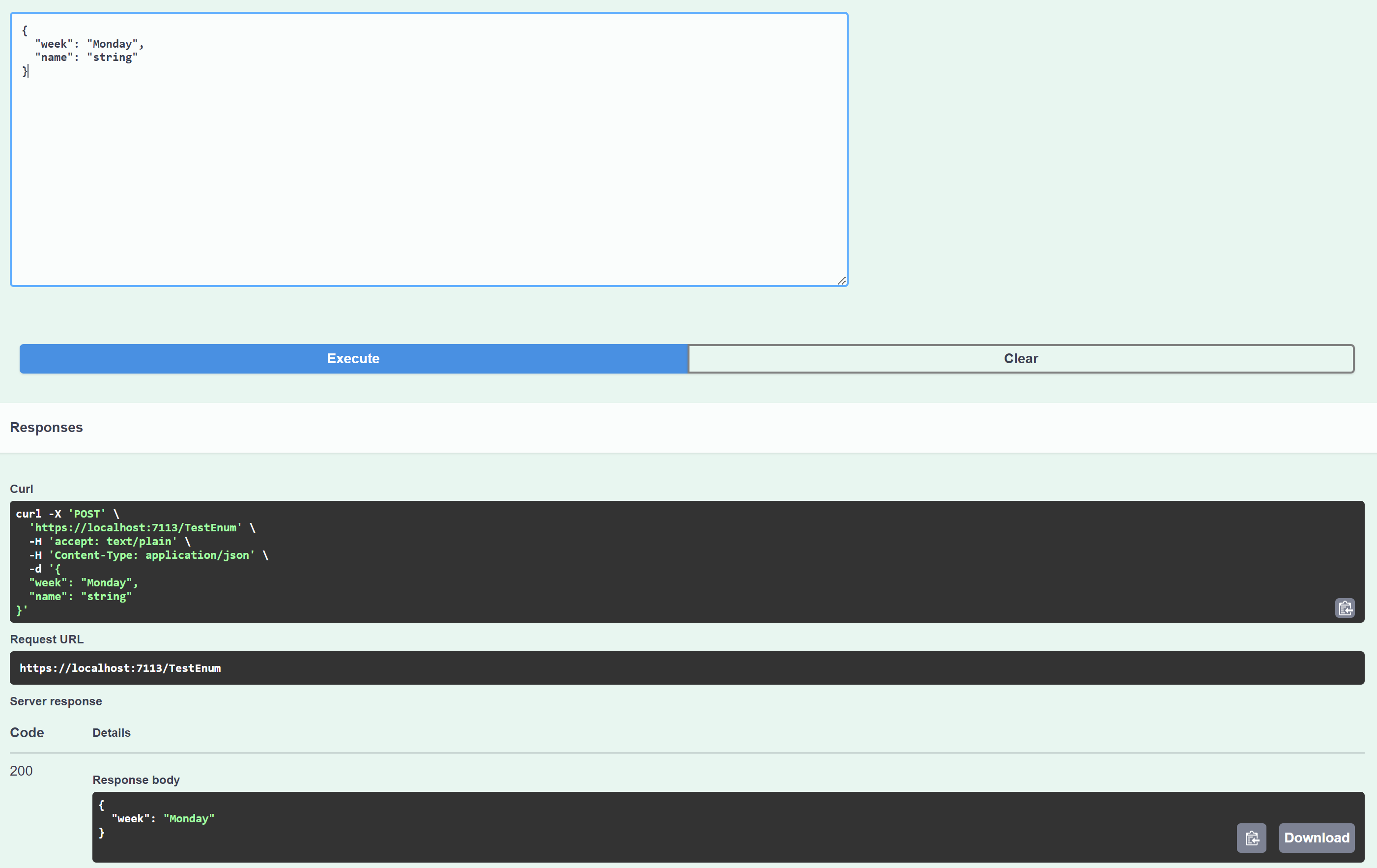 swagger string enum display