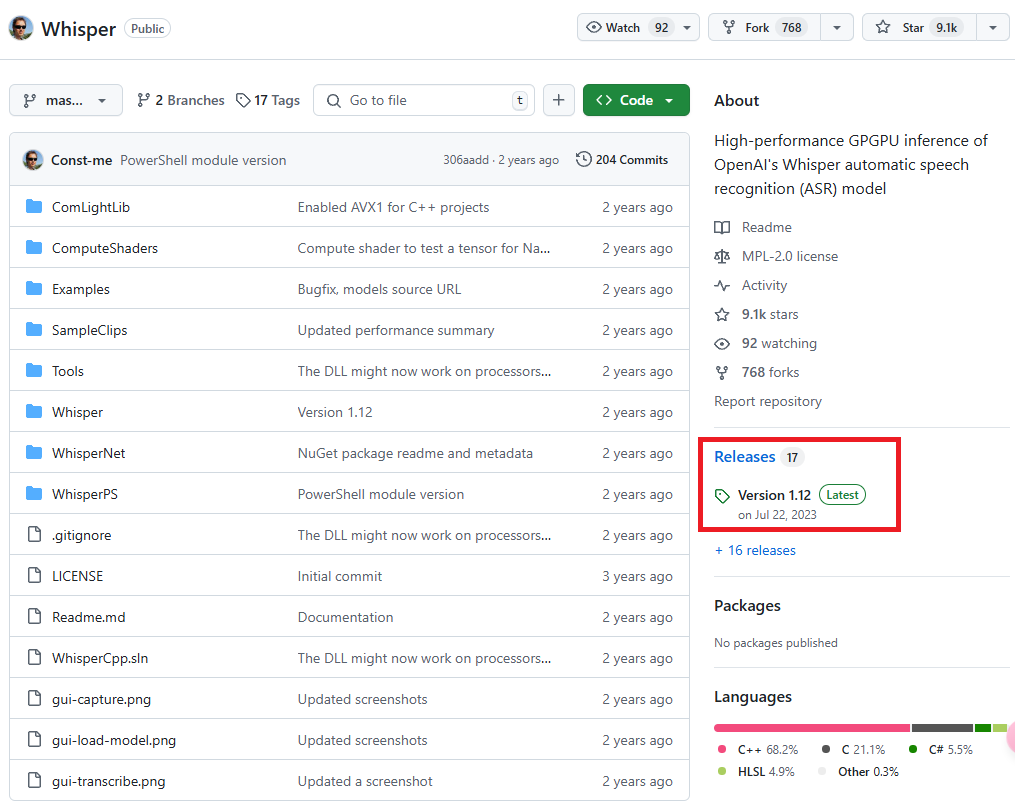 whisper desktop github release